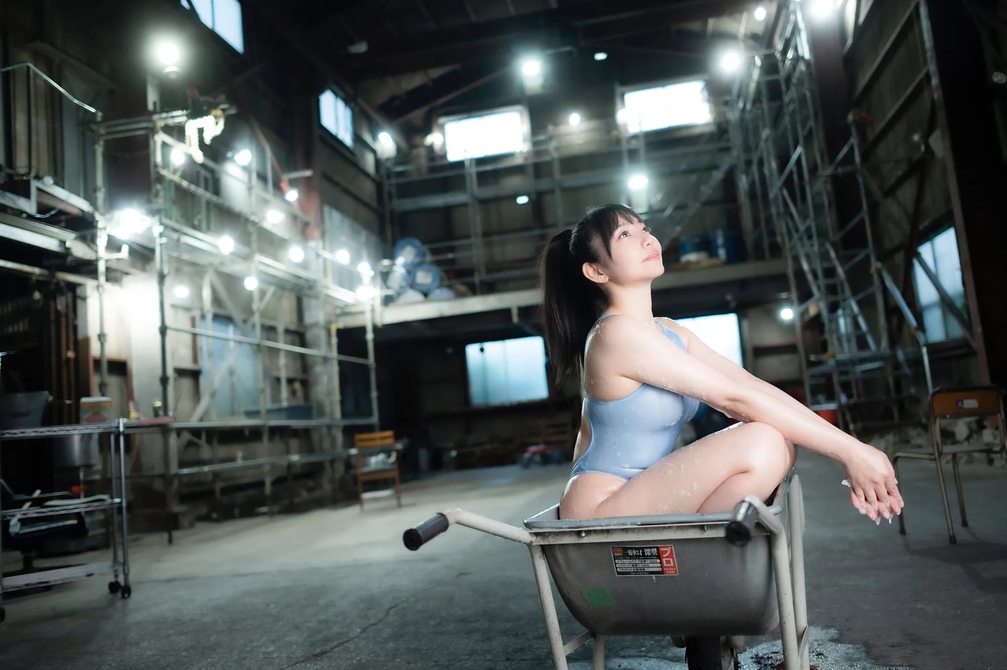 【天使みゅ。】競泳濡らし-濡れすけ尻-【競泳水着ウェット＆メッシー コスROM】