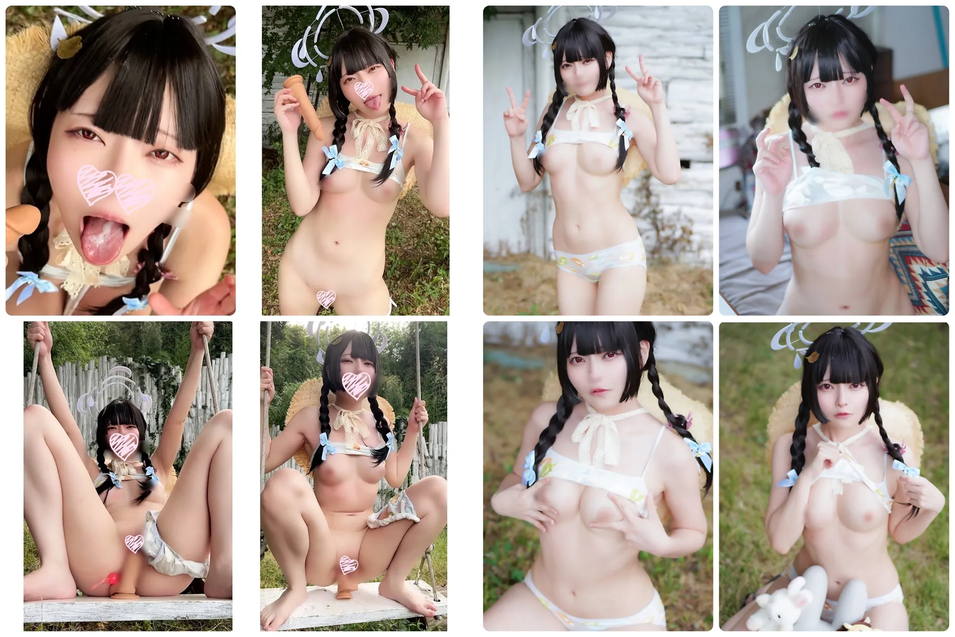 【夏目つなり】【ブルアカ 霞沢ミユ 同人AV】みんな、、、ごめん、、やっぱり私はエッチなことしかできないゴミクズなんだ♡♡(公園でエッチな蜂に刺されちゃうミユ編）