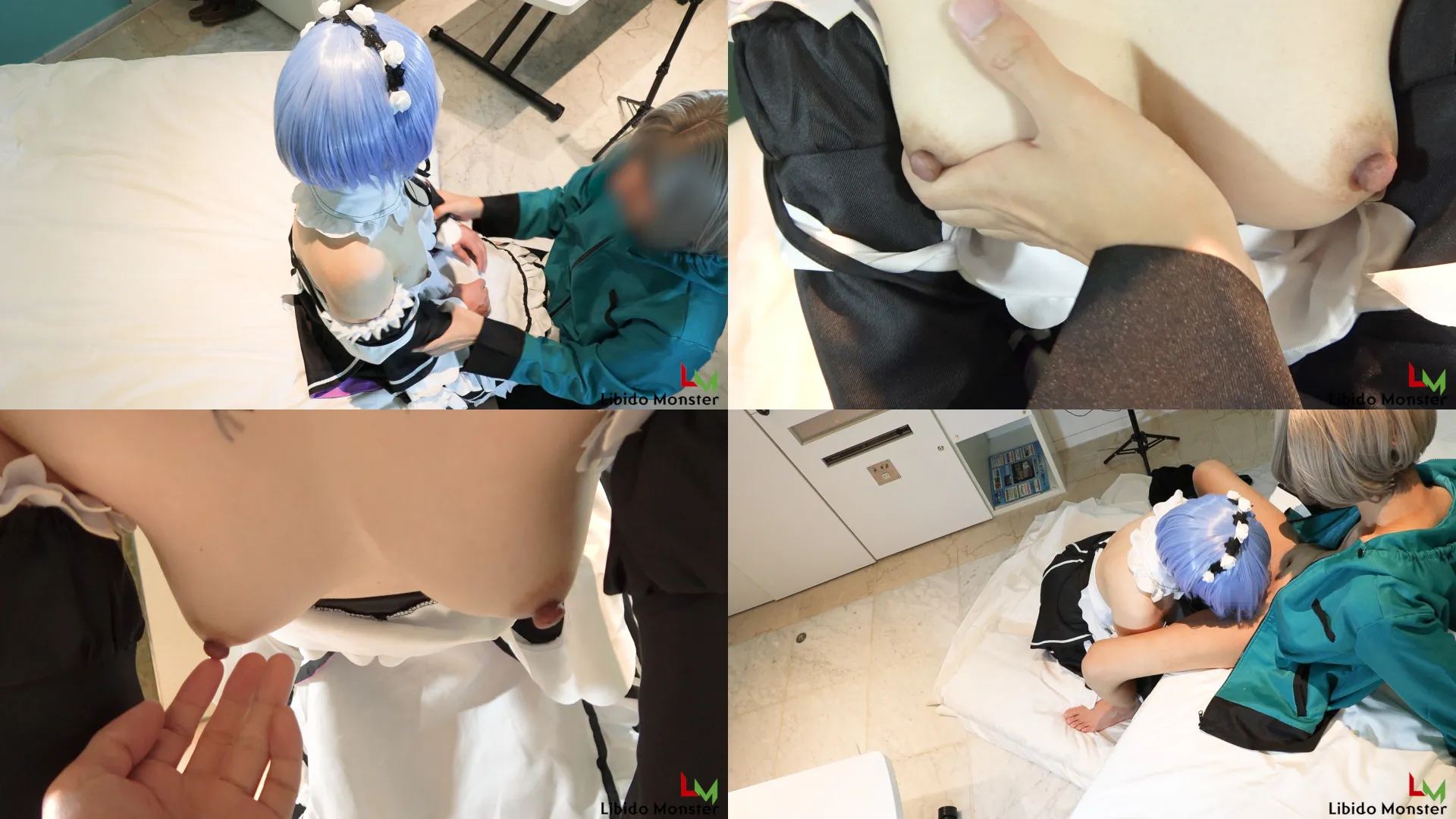 【リゼロ レム 同人AV】オタク友達で再びレムコス！手コキと膣でヌキヌキ