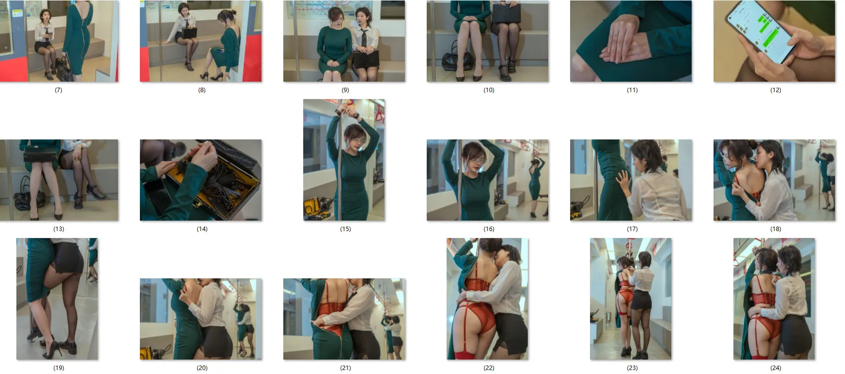 【百合痴漢エロコスROM】★4K★Coser-QIUHEKEJI No.112  電車**　80P