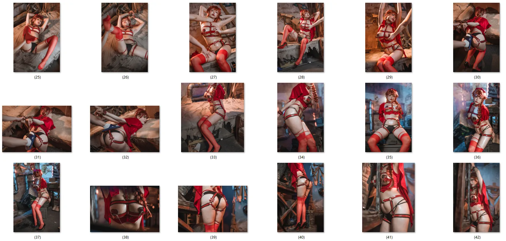 【赤ボンデージコスROM】★8K★Coser-QIUHEKEJI No.117 赤帽　52P