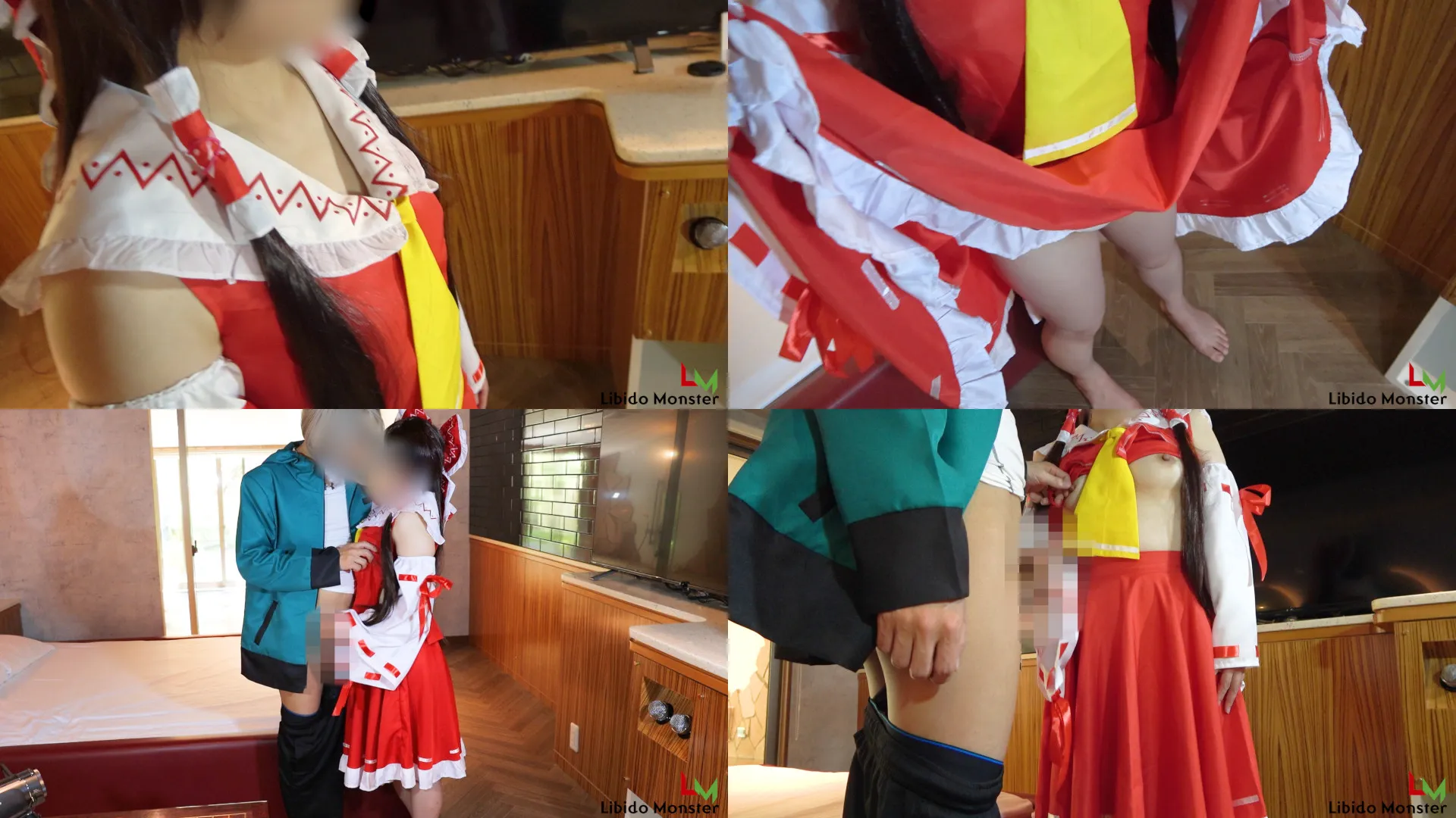 【東方Project博麗霊夢 同人AV】オタク友達で再び霊夢コス！乳首でゴシゴシ