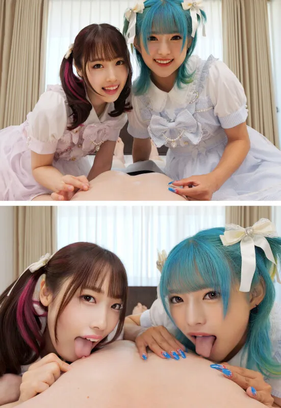 【天然美月 渚みつき】【JK】甘く優しくM男をいじめる究極乳首責め あざとかわいいW小悪魔乳首っ痴に犯される発狂寸前チクシャチクパコ変態調教