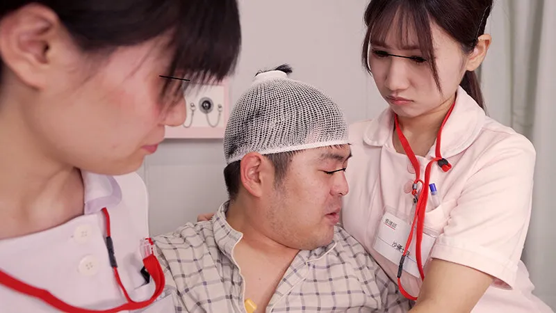 【沙優七羽 橘怜依那 奈津野こはく】入院中にこっそりオナニーしようと思ったらいつもナースが邪魔しに来る！！巨乳デカ尻ナースに金玉パンパンになるまで我慢させられ誘惑されて我慢できません！？3