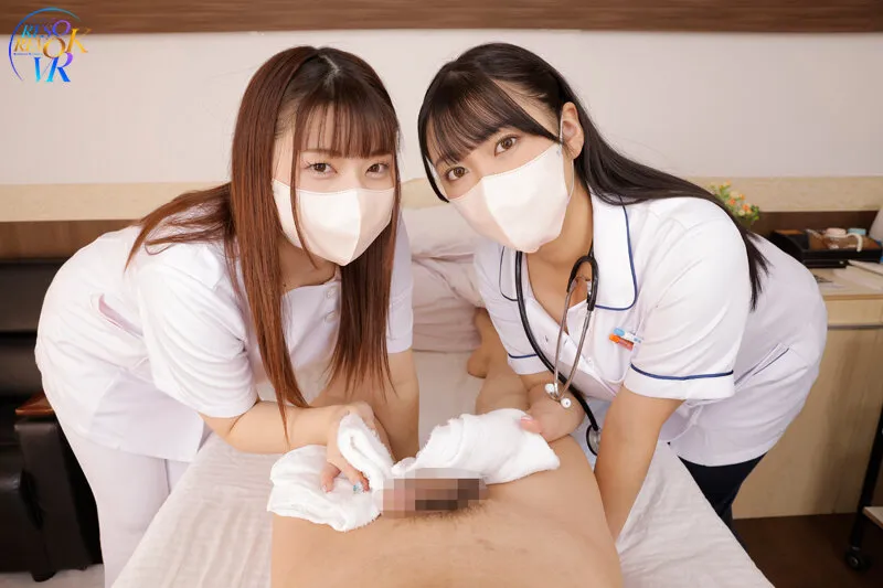 【姫咲はな 水原みその】【VR】夢の8Kおっぱい体験！爆乳ナース2人におっぱいでイカされまくるボインハーレムホスピタルVR 高画質×3D×W爆乳でおっぱいの質も形も迫力もケタ違い！！