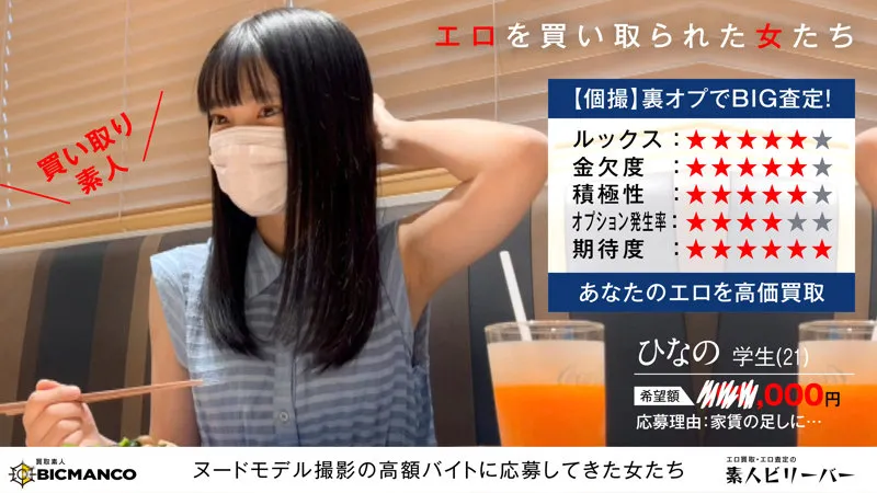 【伊織ひなの】ひなの【現役JD ヌードモデル詐欺・中出しハメ撮り流出】