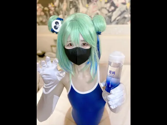 【元ホロライブ潤羽るしあ同人AV】フォロワー1万人超え合法**・潤〇る〇あレイヤーがスク水で手コキ！