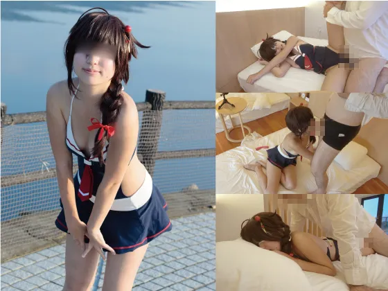 【艦これ水着時雨同人AV】 艦○れ　時雨　三越コラボ水着で海ロケアフター生ハメSEX