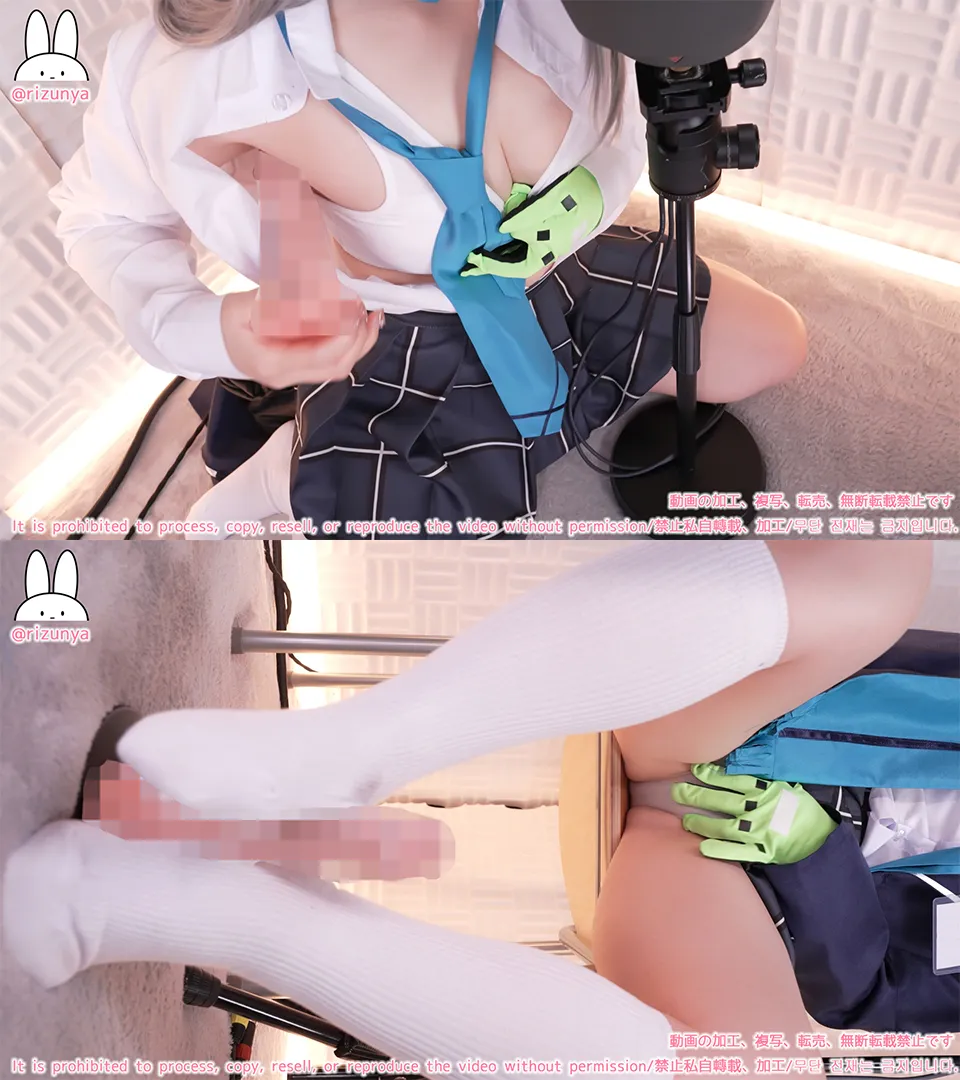 【りずな】【ブルアカ砂狼シロコ同人AV】【コスプレASMR】ブ◯ーアーカ◯ブ/砂狼シ◯コのコスプレで発情期で好き勝手に弄ばれちゃう先生の性受難日誌♡オナサポ特化耳舐めASMR
