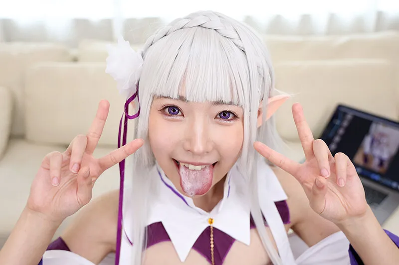 【リゼロエミリアコスプレAV】【VR】【8K VR】誘惑オフパコレイヤー 皆月ひかる