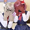 【しぐれうい(9さい) ホロライブマリンたん(9さい) 同人AV】〇〇神W手コキ　両方から拘束されて逃げられない手コキ