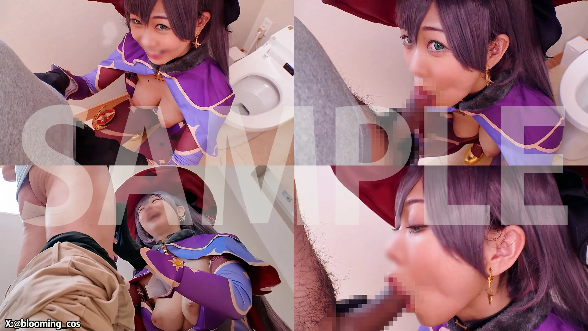 【原神モナ同人AV】「誰か来ちゃうっ…♡」万フォロワーのGカップ巨乳レイヤーさんをコスイベ会場のトイレに連れ込んでこっそりフェラとパイズリしてもらった動画