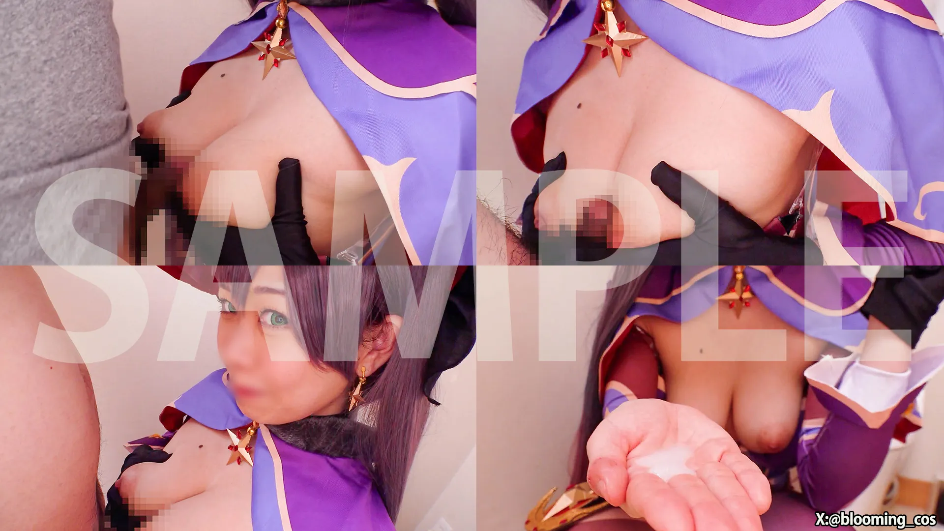 【原神モナ同人AV】「誰か来ちゃうっ…♡」万フォロワーのGカップ巨乳レイヤーさんをコスイベ会場のトイレに連れ込んでこっそりフェラとパイズリしてもらった動画