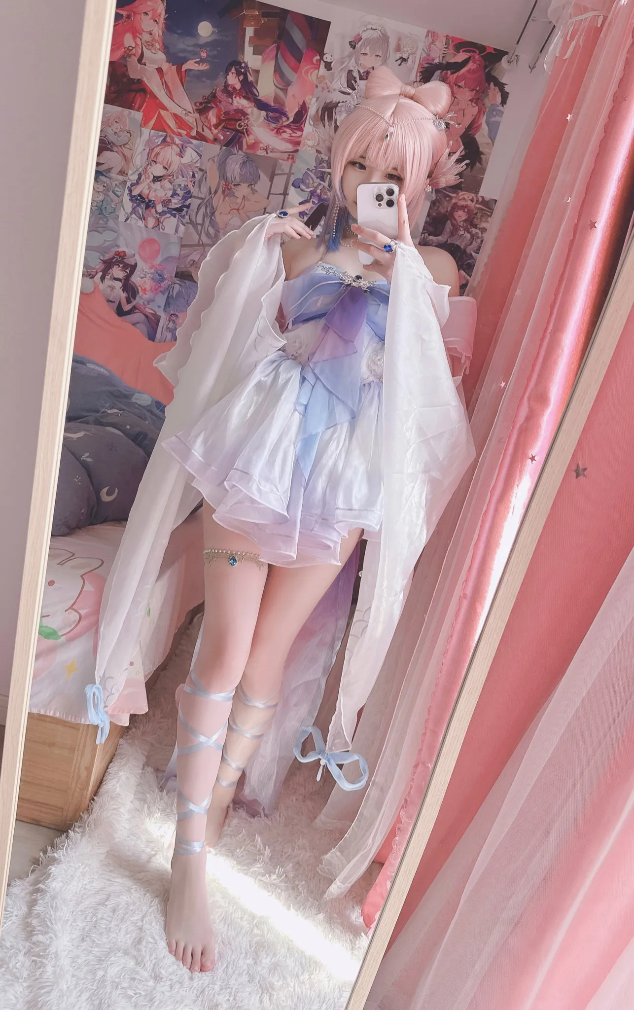 【原神珊瑚宮心海 NIKKEブラン(ホワイトラビット)】みさ呆呆　人魚心海+プラン