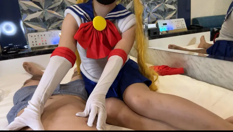 【セーラームーン同人AV】セーラー戦士の手コキ　金玉からっぽになるぐらいの射精を手袋へ