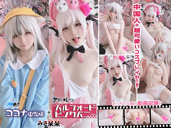 【アズレンハルフォード(バニー「ロード」・リミテッド) ブルアカココナ(園児服)】みさ呆呆　ココナ園児服＆ハルフォードピンクバニー