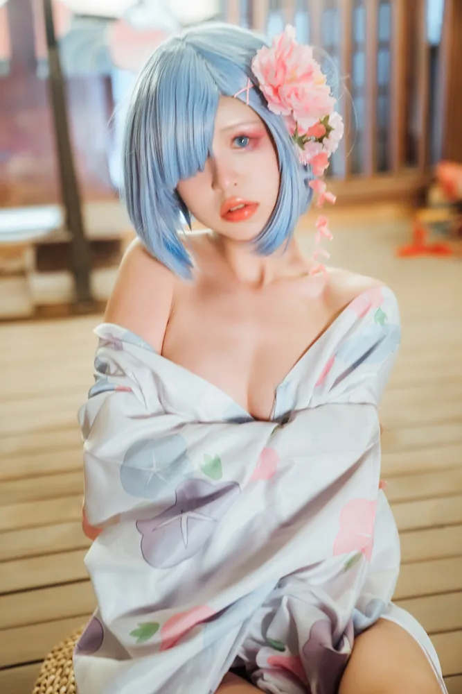 【リゼロレム(浴衣)】★4K★Coser YUNZAI Vol.35 レム着物　46P1V