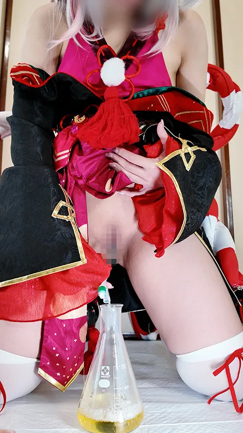 【ホロライブ百鬼あやめ同人AV】尿道カテーテル導尿・ローション注入したよ♡