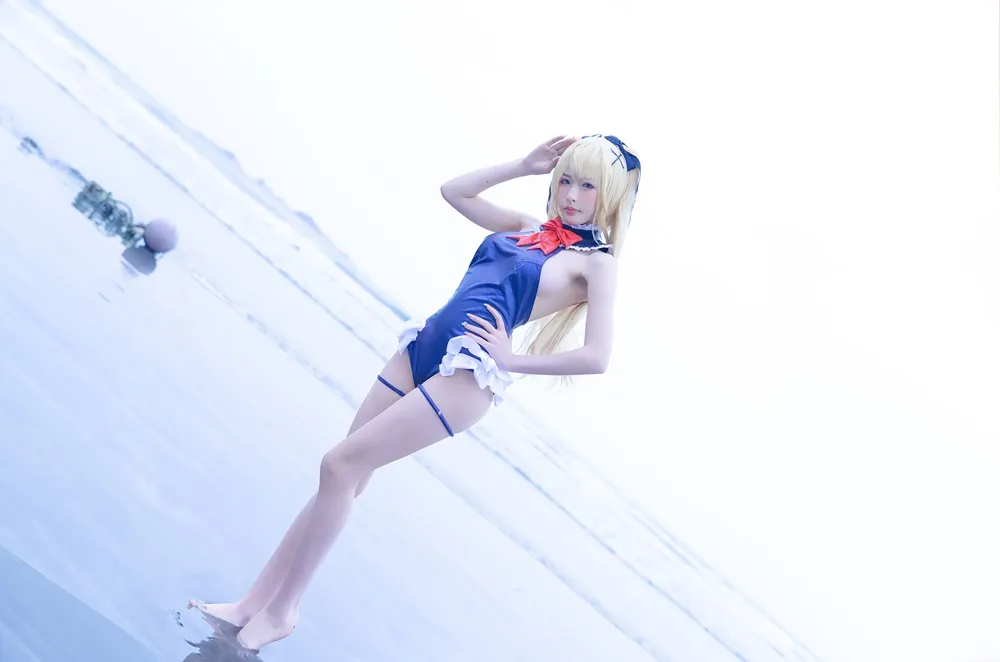 ★4K★Coser-SHIMIZU　NO.009 マリー・ローズ 青い水着　32P