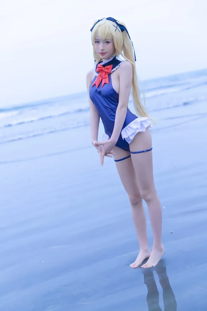 ★4K★Coser-SHIMIZU　NO.009 マリー・ローズ 青い水着　32P