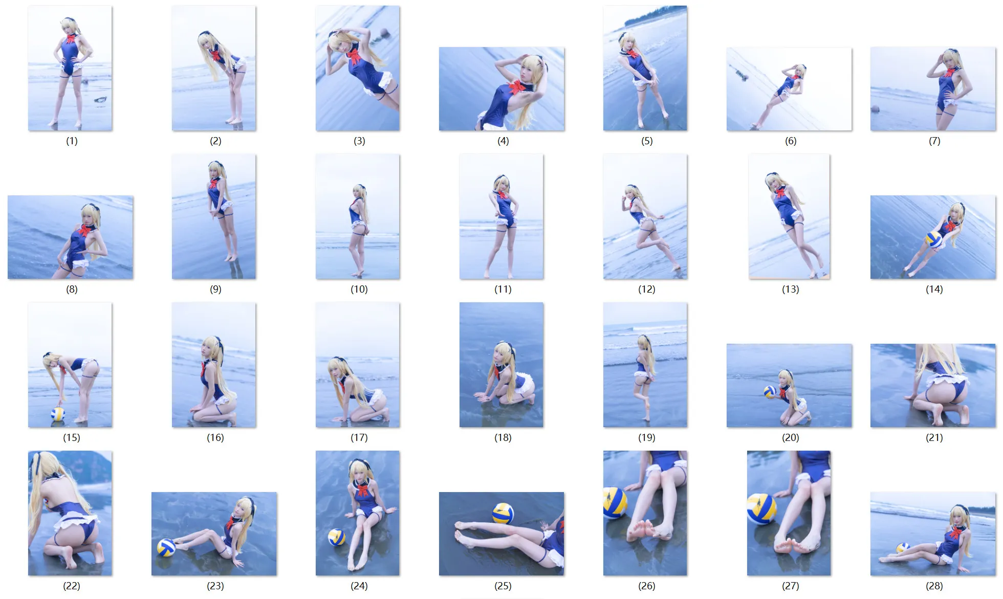 ★4K★Coser-SHIMIZU　NO.009 マリー・ローズ 青い水着　32P