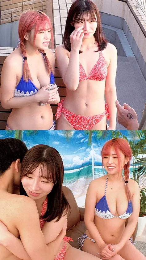 ヤバっマジで大きい( ﾟДﾟ)W水着ギャルデカチン童貞君を逆3Pハーレム状態で生ハメ筆おろし！ドクドク中出しFESTIVAL りか にいな 親友二人で童貞君と密着混浴！そのまま優しくハーレム筆おろしSEX！ あかりちゃん＆こずえちゃん