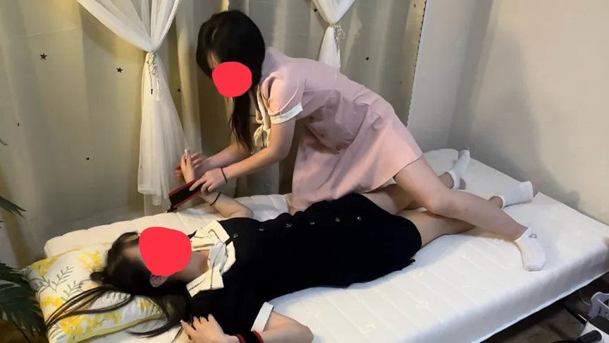 反撃のキキちゃん！電気アンマ仰け反り逝きするららちゃん