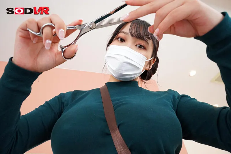【姫咲はな】【VR】格安カットの理髪店にいた巨乳マスク美人が好きなだけ射精させてくれる。