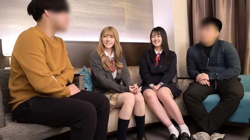 【日々樹梨花 皆瀬あかり】【JK】完全生スワッピング07 真性中出しスワッピング！「付き合ってる」って言わせたい金髪ギャル系あかりちゃん＆マッチングアプリで出会った年上好きな優等生りかちゃん