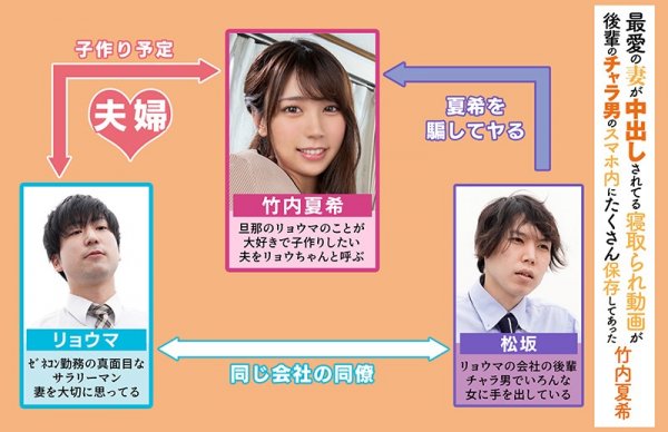 最愛の妻が中出しされてる寝取られ動画が後輩のチャラ男のスマホ内にたくさん保存してあった 竹内夏希