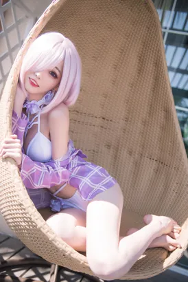 【FGO マシュ】★4K★CoserFUQING-No.25 F◯te/Grand Orderマシュ・キリエライト水着　17P