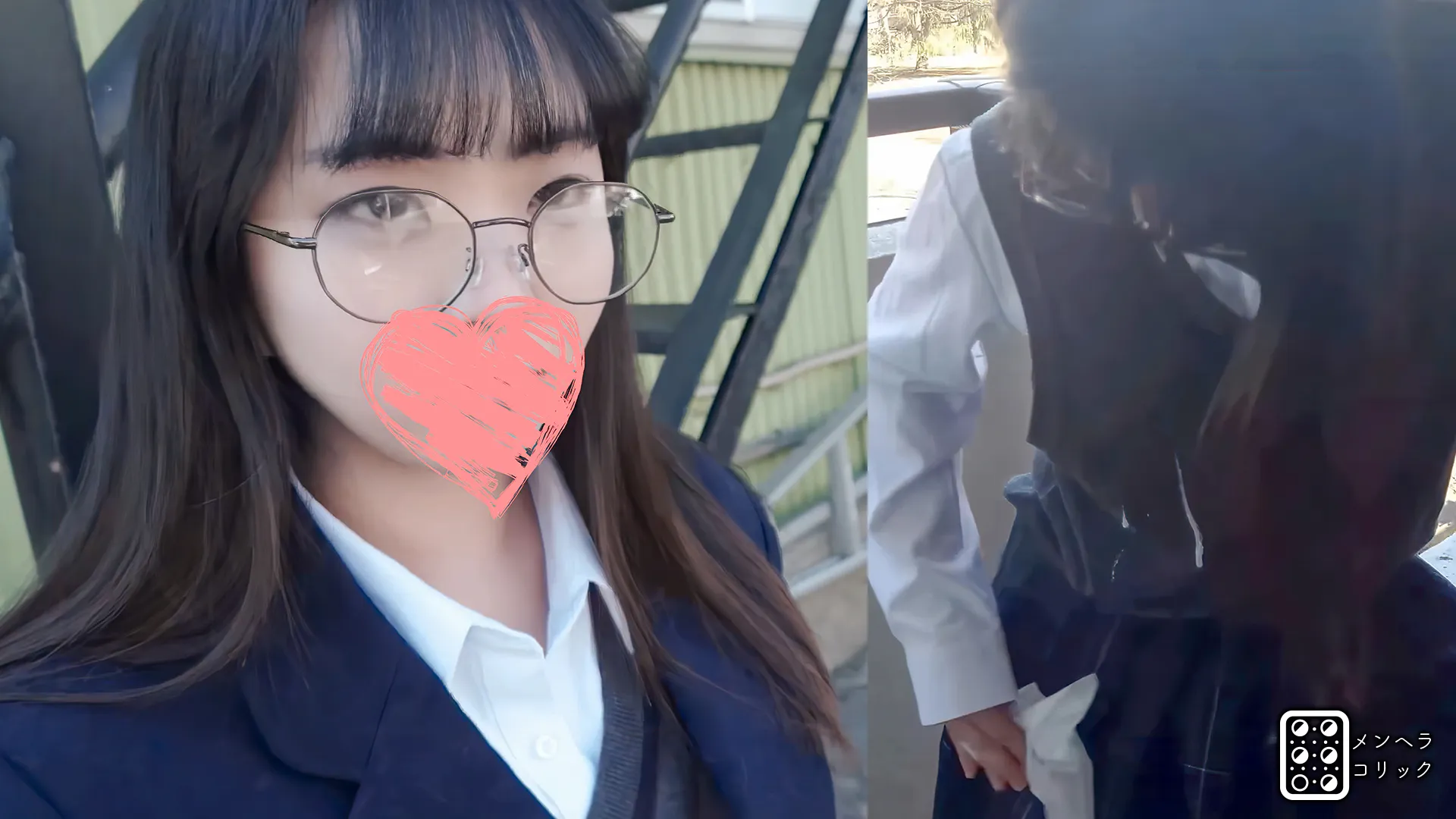 【JK】【個撮】都立商業科のクラスメイト、大人しい陰キャ娘のベランダフェラチオ【4K画質】